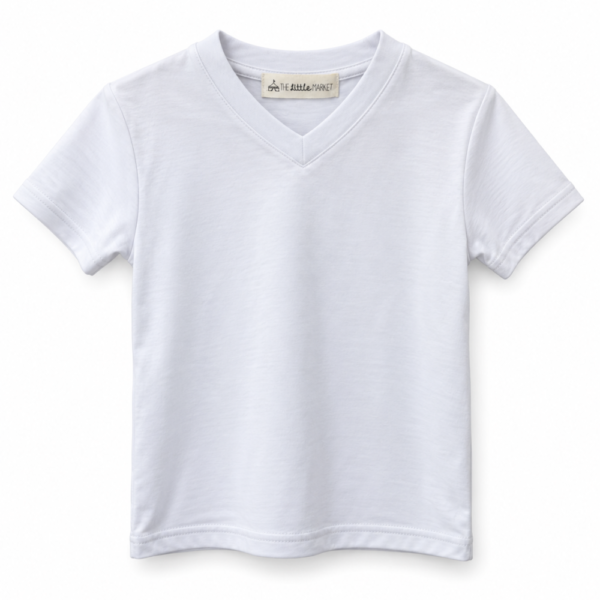 Polo Niño Cuello V Blanco