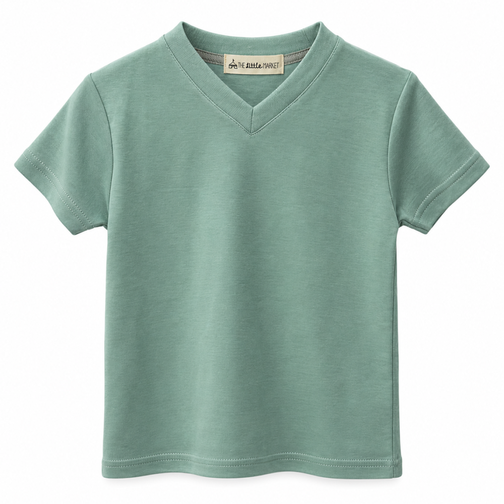 Polo Niño Cuello V Cemento