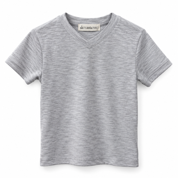 Polo Niño Cuello V Gris Melan